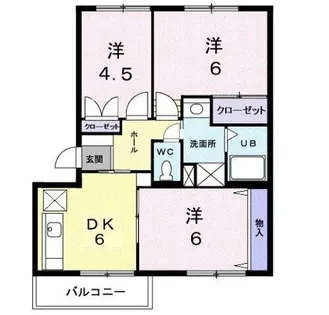 カームパインツリー23【1階】の間取り