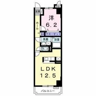 1LDKの間取り画像