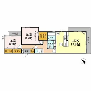 エトワール古城【1階】の間取り