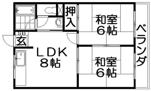 香里山之手マンション【1階】の間取り