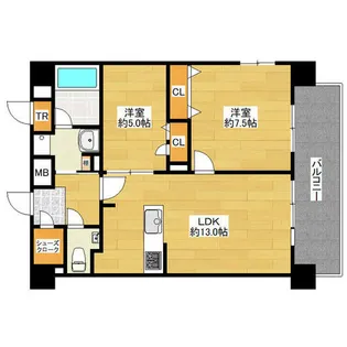 ルーグ箱崎【101号室】の間取り