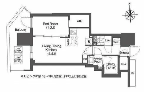 コンフォリア・リヴ本町WEST Q【9階】の間取り