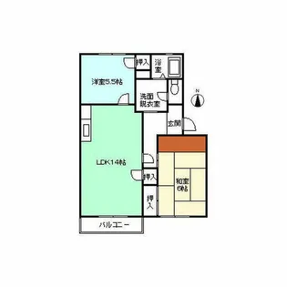 ハイム狩野C棟【201号室】の間取り