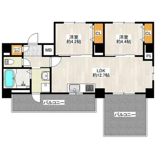 リラス2000年通り.【701号室】の間取り