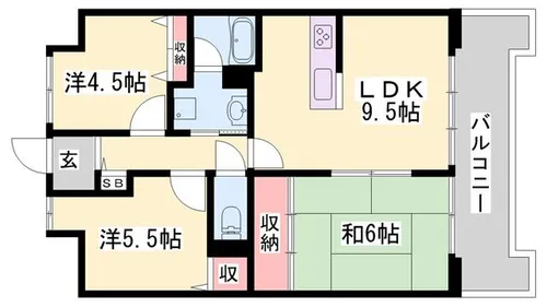 ネオハイツ花の北【105号室】の間取り
