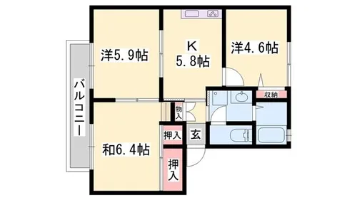 グリーンヒル今宿 A【1階】の間取り