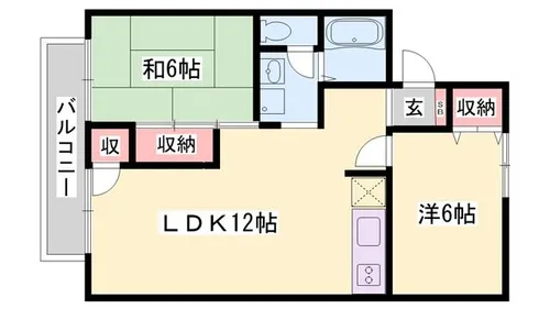 ビラ国分寺A棟【102号室】の間取り