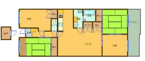 花の北ハイツC棟【709号室】の間取り