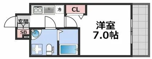 セレニテ上町台【5階】の間取り