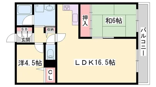 アルコ・ラ・カーサ姫路土山【203号室】の間取り
