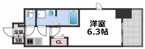 フォーリアライズ大阪ミッテ【6階】の間取り