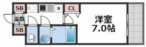 プレサンスOSAKADOMECITYクロスティ【12階】の間取り