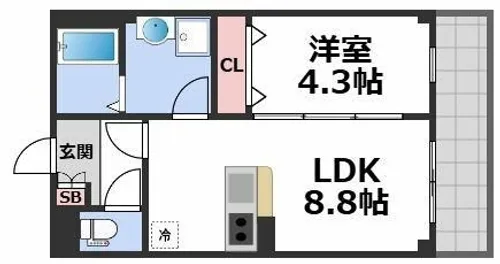 THECOLORRESIDENCE【3階】の間取り