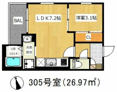 R-SMART姫島駅【305号室】の間取り