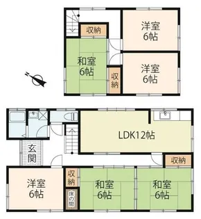 滋賀県近江八幡市西本郷町【一戸建】の間取り