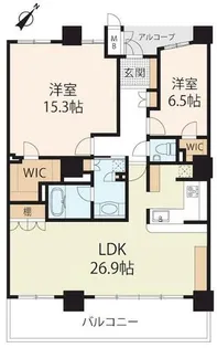 リーデンスタワー草津【3205号室】の間取り