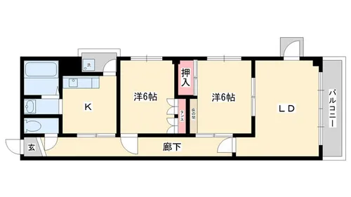 第1スカイマンション【402号室】の間取り