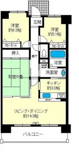 グレーシィ栗東オーブ 1406号【1406号室】の間取り