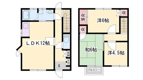 田寺メゾネット A棟【1階】の間取り