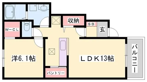 カレントコート1【102号室】の間取り