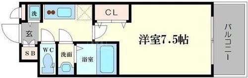 ラグゼ今里Ⅱ【8階】の間取り