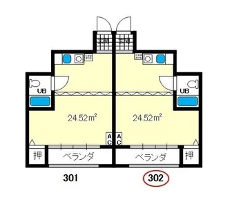 アクアマリン【302号室】の間取り