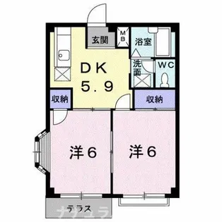 ホワイトルーム飯村D【1階】の間取り