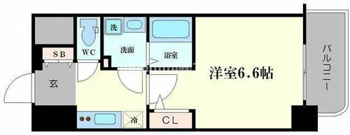 エスプレイス大阪城SOUTH【9階】の間取り