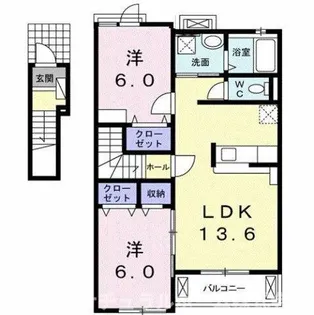 幸家 小谷B【2階】の間取り