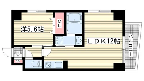 SDグランツ新神戸ステーションフロント【S402号室】の間取り