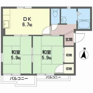 大阪府泉大津市高津町【アパート】の間取り