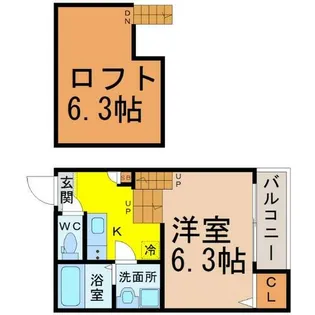 ソレイユ中村日赤【2階】の間取り