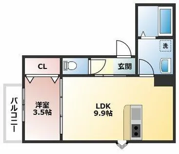 LECOCON岩倉Ⅴ【3階】の間取り