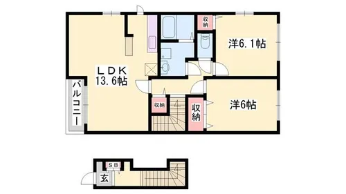 メゾン ド ウールA【203号室】の間取り