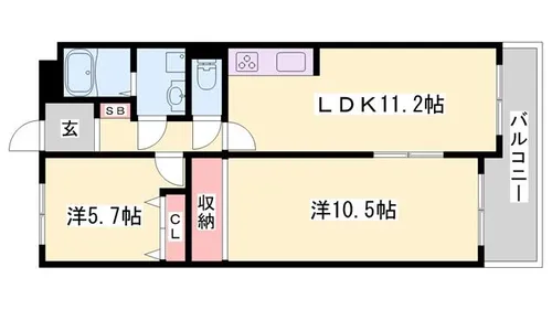 ネオハイツ今宿A棟【303号室】の間取り