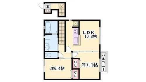 カーサ・デルソーレKHK A【201号室】の間取り