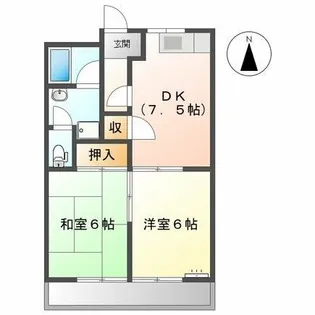 リバティハイツ B【201号室】の間取り