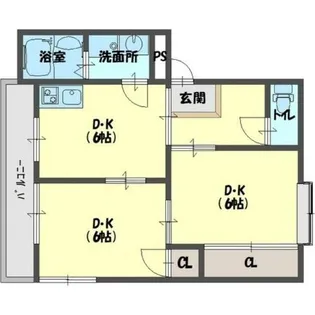 フェリオ大美野【4A-1号室】の間取り