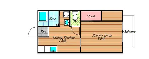 パナハイツ田中【1階】の間取り