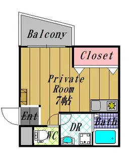 エメラルドブルー【202号室】の間取り