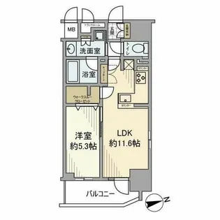 エステムコート上本町Ⅱイデアル【9階】の間取り