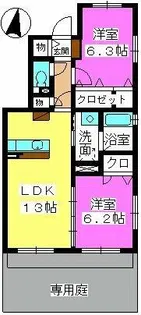ラフィーネ la棟【1階】の間取り