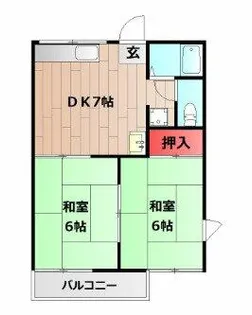 ハイツ野々上【201号室】の間取り