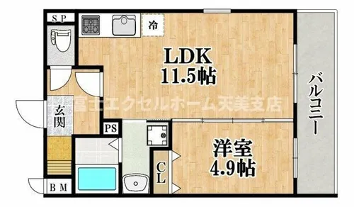 EXハイツ公園南Ⅲ【201号室】の間取り