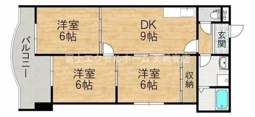 パシフィック天美第20ビル【302号室】の間取り