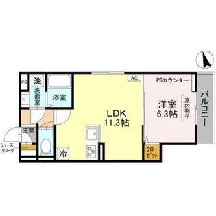 GRAMM御陵荒木C【2階】の間取り