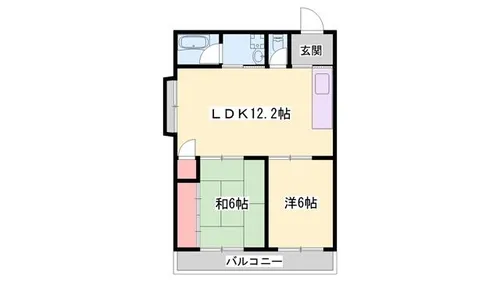 大西マンション【3-W号室】の間取り
