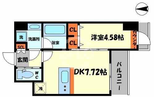 プレジオ難波ASIAN【14階】の間取り