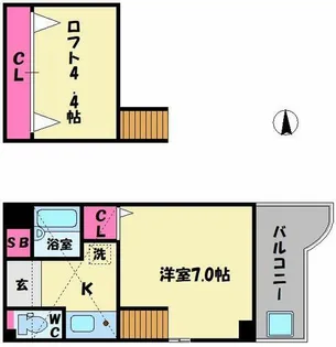 コートエクシブⅡ【801号室】の間取り