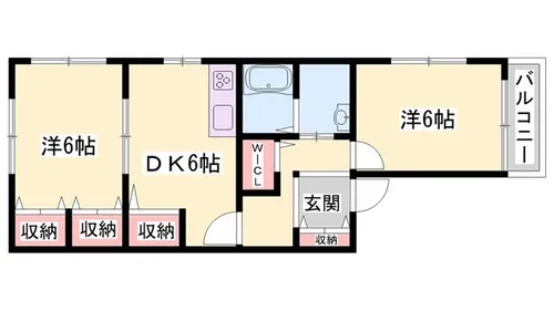 メゾンドアプリコット【101号室】の間取り